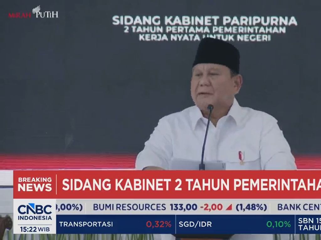 2 Tahun Memimpin, Prabowo: Kita Kerja Dengan hasil Yang Nyata