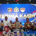 Konferensi Pers rilis penanganan perkara Beras Khusus Fortifikasi atau beras yang di perkaya vitamin di Gedung Awaloedin Djamin Bareskrim Polri, Jakarta, Rabu (21/10/2026). (CNBC Indonesia/Martyasari Rizky)