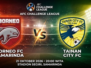 Susunan Pemain Borneo FC Samarinda Vs Tainan City FC Malam Ini