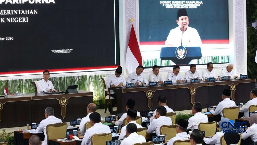 Presiden Prabowo Subianto memimpin Sidang Kabinet Paripurna (SKP) di Istana Merdeka, Jakarta,  Rabu (21/10/2026).