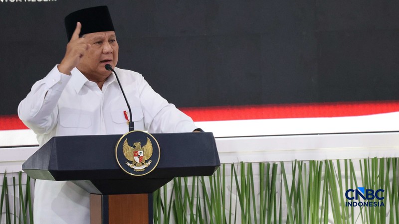 Presiden Prabowo Subianto memimpin Sidang Kabinet Paripurna (SKP) di Istana Merdeka, Jakarta,  Rabu (21/10/2026). (CNBC Indonesia/Muhammad Sabki)