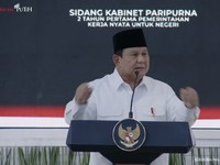 Presiden Prabowo Subianto saat memimpin Sidang Kabinet Paripurna, Istana Negara, Jakarta, Rabu (21/10/2026). (Tangkapan Layar Youtube/Sekretariat Presiden)