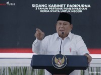 Presiden Prabowo Subianto saat memimpin Sidang Kabinet Paripurna, Istana Negara, Jakarta, Rabu (21/10/2026). (Tangkapan Layar Youtube/Sekretariat Presiden)