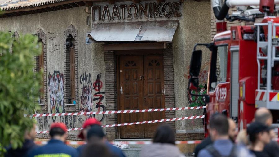 Police tape cordons off the site, following an explosion at a building in central Athens, in which police officers and members of the public were injured, in Athens, Greece, October 21, 2026. REUTERS/Stelios Misinas