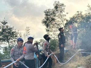 Polda Jatim Kerahkan Personel Bantu Padamkan Karhutla di Bromo