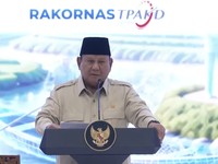 Presiden RI Prabowo Subianto memberi pidato dalam acara Rakornas TPAKD Tahun 2026, Jakarta, 22 Oktober 2026. (Tangkapan Layar Youtube/Sekretariat Presiden R)