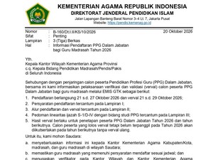 PPG Daljab Kemenag Dibuka hingga 27 Oktober 2026! Cek Jadwal, Syarat, dan Link