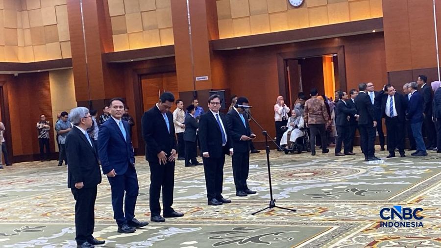 Pelantikan Pimpinan Tinggi Madya di Lingkungan Kementerian Keuangan, Jakarta, Jumat (23/10/2026). (CNBC Indonesia/Dovana Hosiana)