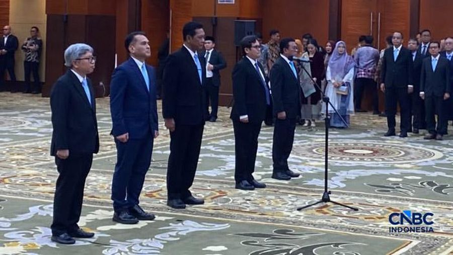 Pelantikan Pimpinan Tinggi Madya di Lingkungan Kementerian Keuangan, Jakarta, Jumat (23/10/2026). (CNBC Indonesia/Dovana Hosiana)