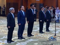 Pelantikan Pimpinan Tinggi Madya di Lingkungan Kementerian Keuangan, Jakarta, Jumat (23/10/2026). (CNBC Indonesia/Dovana Hosiana)