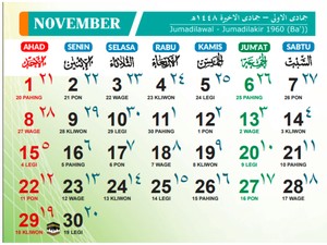 Kalender November 2026: Info Tanggal Merah, Cuti Bersama, dan Hari Besar