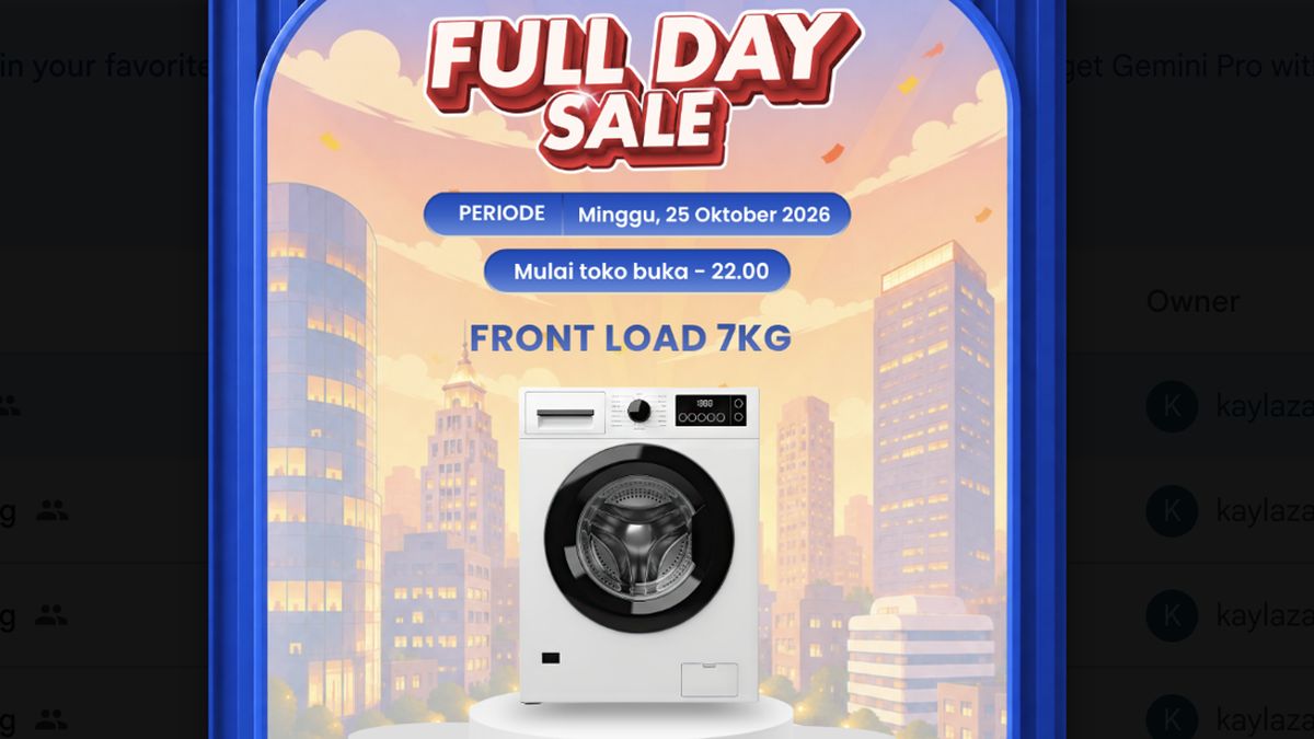 Ilustrasi berita Teknologi: Mesin Cuci Front Load 7KG Transmart Full Day Sale Diskon Jutaan