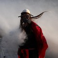 A water cannon sprays a protester during an anti-government protest by students in Tirana, Albania, October 24, 2026. REUTERS/Florion Goga        TPX IMAGES OF THE DAY