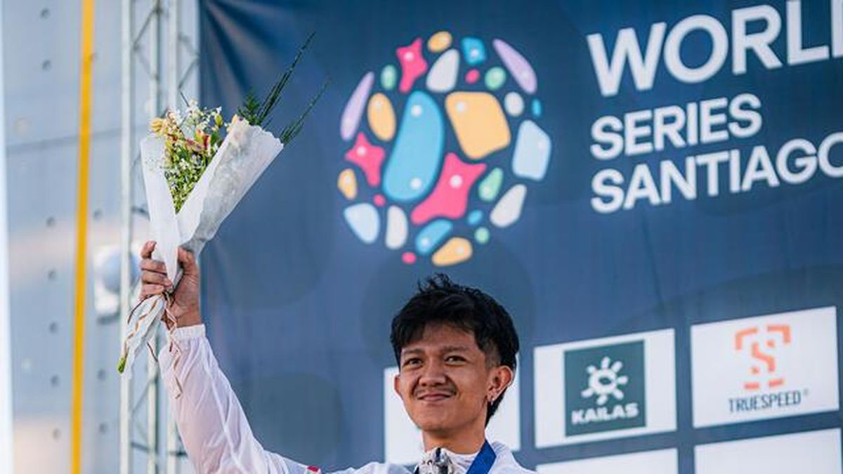 Ilustrasi berita Olahraga: Atlet Panjat Tebing RI Raih Perak di World Climbing Series Santiago