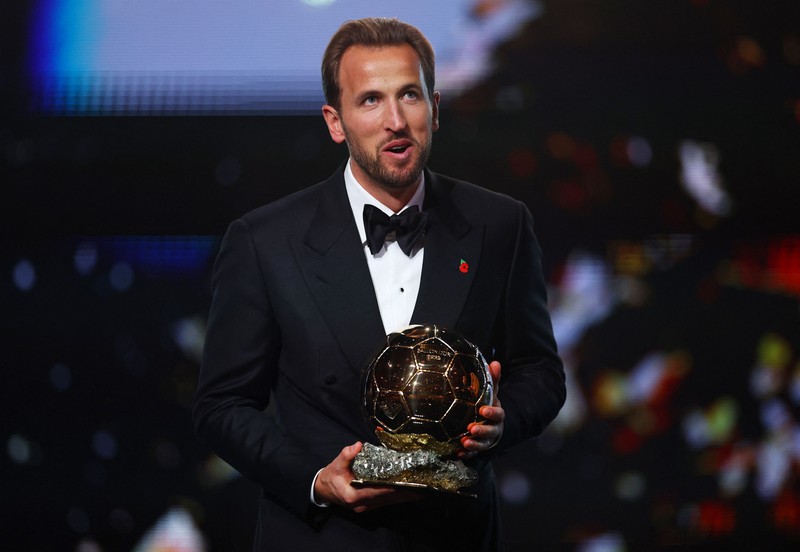 Bintang Bayern Munchen, Harry Kane dinobatkan sebagai peraih Ballon d'Or 2026 di London Palladium Theatre, London, Inggris, Senin (26/10) malam waktu setempat atau Selasa (27/10) dini hari WIB. (Action Images via Reuters/Matthew Childs)