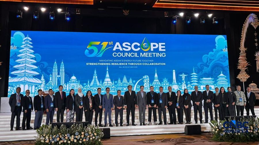 Pertemuan tingkat tinggi tahunan ASEAN Council on Petroleum (ASCOPE) ke-51 di Bali, Selasa (27/10/2026). (CNBC Indonesia/Firda Dwi Muliawati)