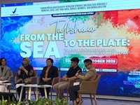 Suasana Talkshow From The Sea To The Plate di Gedung Bhineka Tunggal Ika BPOM, Jakarta Pusat, Selasa (27/10/2026). (CNBC Indonesia/Fergi Nadira)