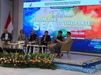 Suasana Talkshow From The Sea To The Plate di Gedung Bhineka Tunggal Ika BPOM, Jakarta Pusat, Selasa (27/10/2026). (CNBC Indonesia/Fergi Nadira)