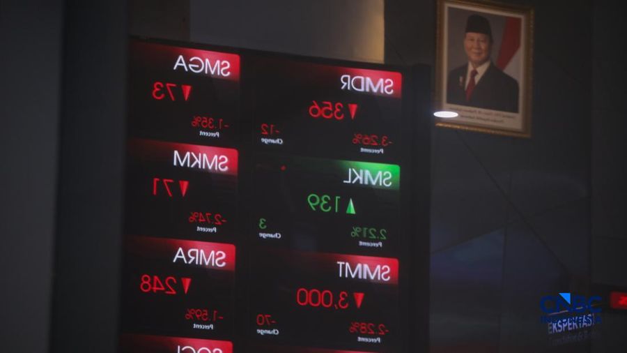 Layar menampilkan pergerakan Indeks Harga Saham Gabungan (IHSG) di Gedung Bursa Efek Indonesia (BEI), Jakarta, Rabu (28/10/2026). (CNBC Indonesia/Faisal Rahman)