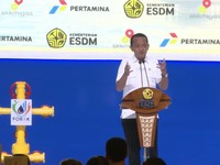 Menko Hilirisasi dan Transisi Energi sekaligus Menteri ESDM Bahlil Lahadalia saat menyampaikan sambutan dalam FOREK HULU MIGAS 2026 di Jakarta, Rabu (28/10/2026). (Tangkapan Layar Youtube/KementerianESDM)