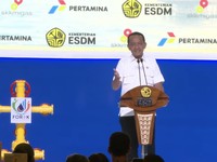 Menko Hilirisasi dan Transisi Energi sekaligus Menteri ESDM Bahlil Lahadalia saat menyampaikan sambutan dalam FOREK HULU MIGAS 2026 di Jakarta, Rabu (28/10/2026). (Tangkapan Layar Youtube/KementerianESDM)