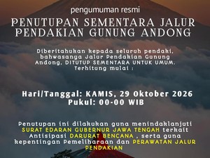 Jalur Pendakian Gunung Andong Magelang Ditutup Sementara Mulai Besok