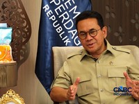 Menteri Perdagangan RI, Budi Santoso saat dalam CNBC Indonesia Awards. (CNBC Indonesia TV)