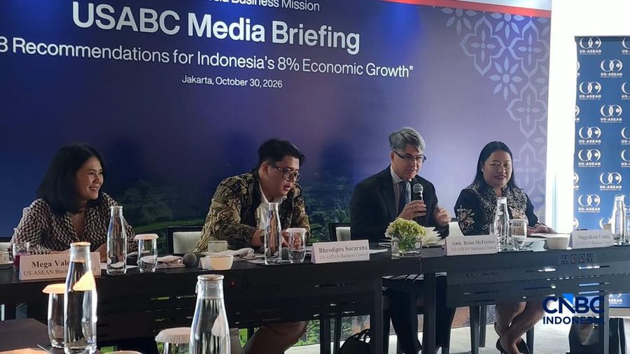 Media Briefing USABC di Jakarta, Jumat (30/10/2026). (CNBC Indonesia/Tommy Patrio Sorongan)