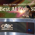 VP of Communications HashMicro, Syifa Fadiyah saat menyampaikan pemaparan dalam Road To CNBC Indonesia Awards 2026 kategori Best AI Ecosystem di Jakarta, Jumat (30/10/2026).  (CNBC Indonesia/Muhammad Sabki)