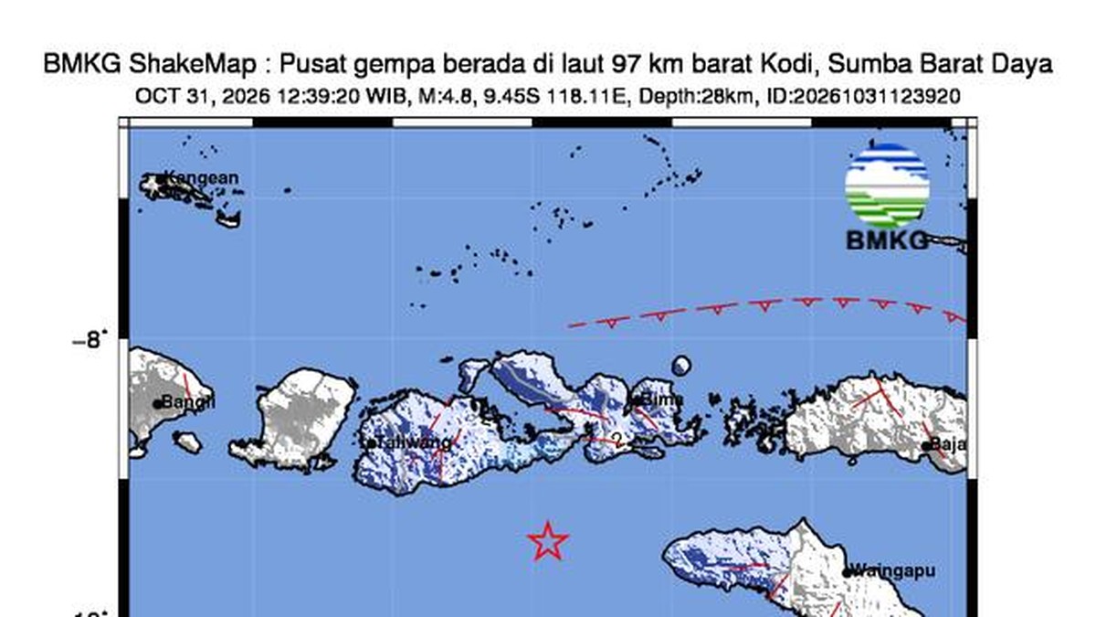 Gempa M 4,8 Guncang Sumba, Begini Keterangan BMKG